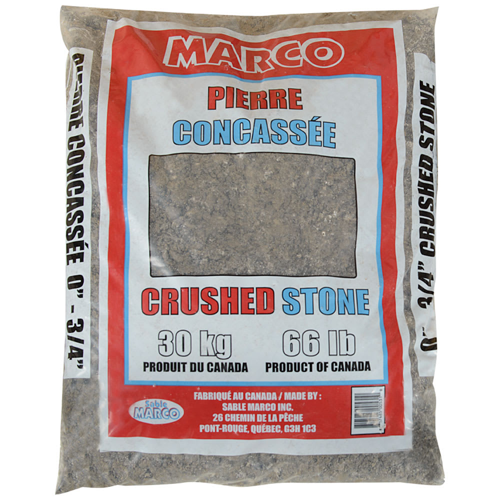 Pierre concassée 0 à 3/4 po 30 kg