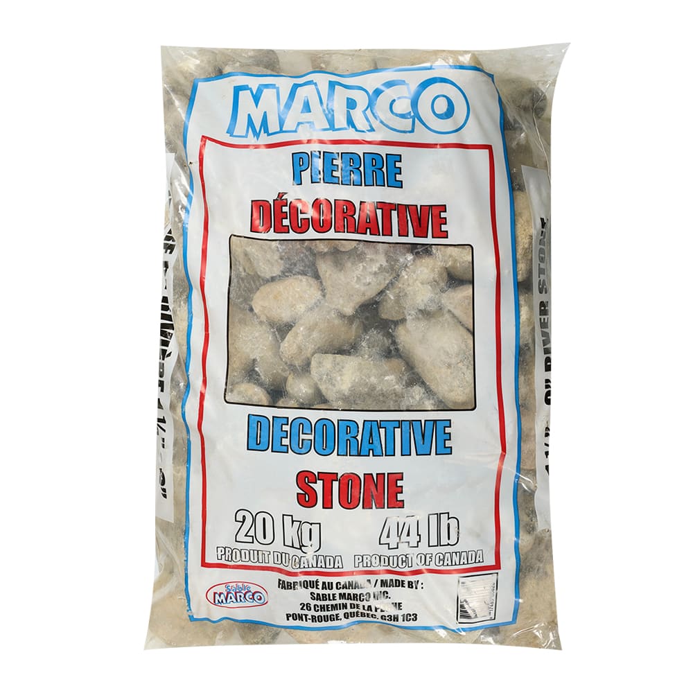 Pierre de rivière 1 1/2 po à 3 po 20 kg
