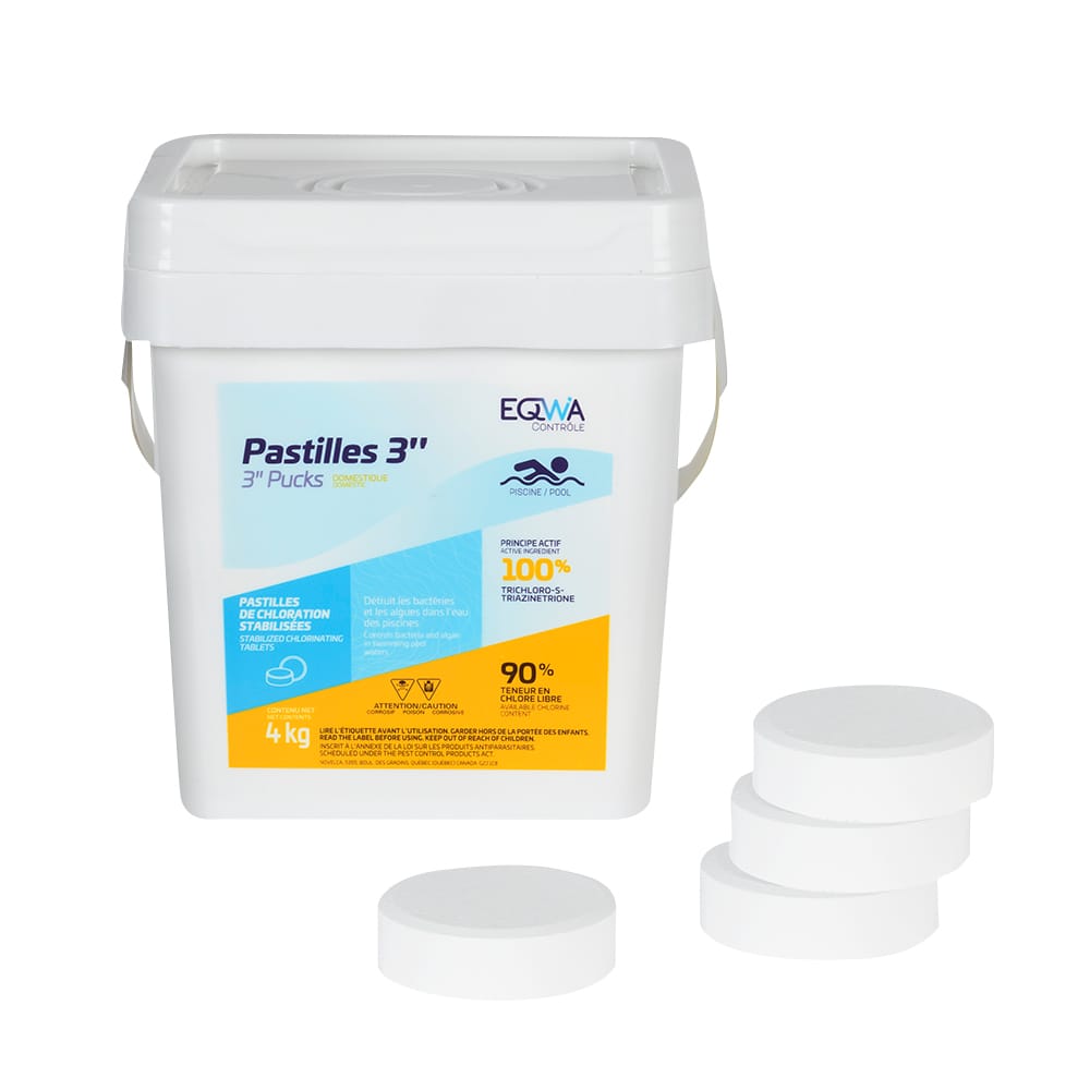Chlore en pastilles 3 po 4 kg