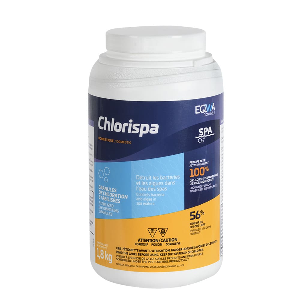 Chlore granulé pour spas 56% 1,8 kg