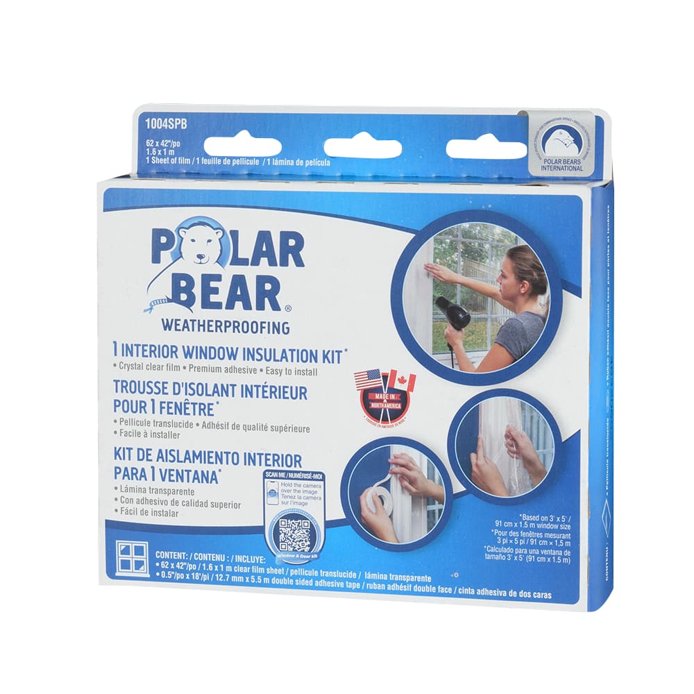 Ensemble de pellicule isolante pour fenêtre 62 po x 42 po