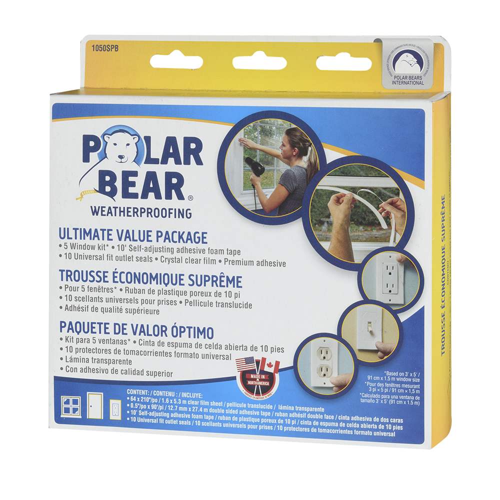 Ensemble de pellicule isolante économique Suprême pour fenêtres 64 po x 210 po