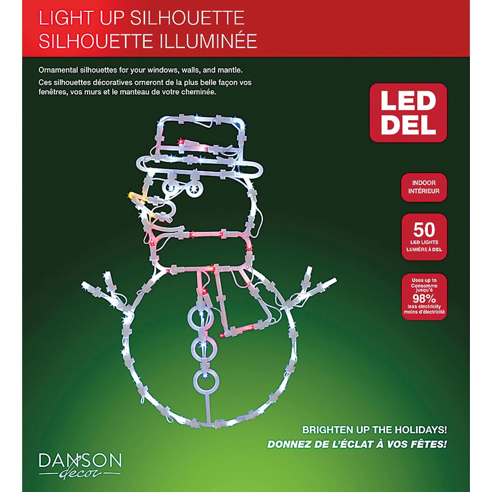 Silhouette illuminée de Noël 18 po