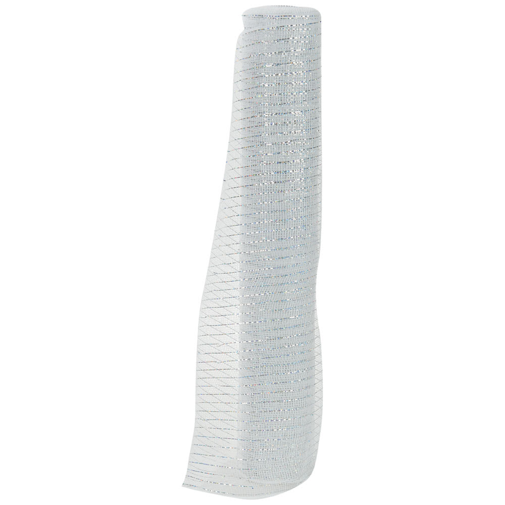 VERTUO White and Silver Mesh Roll 21 in. x 30 ft.