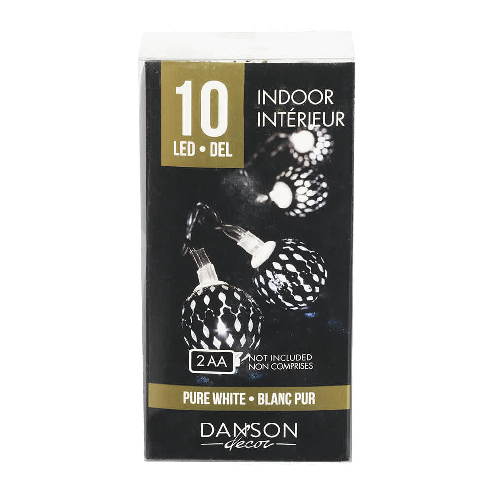 10 LED Metal Ball Lights Set