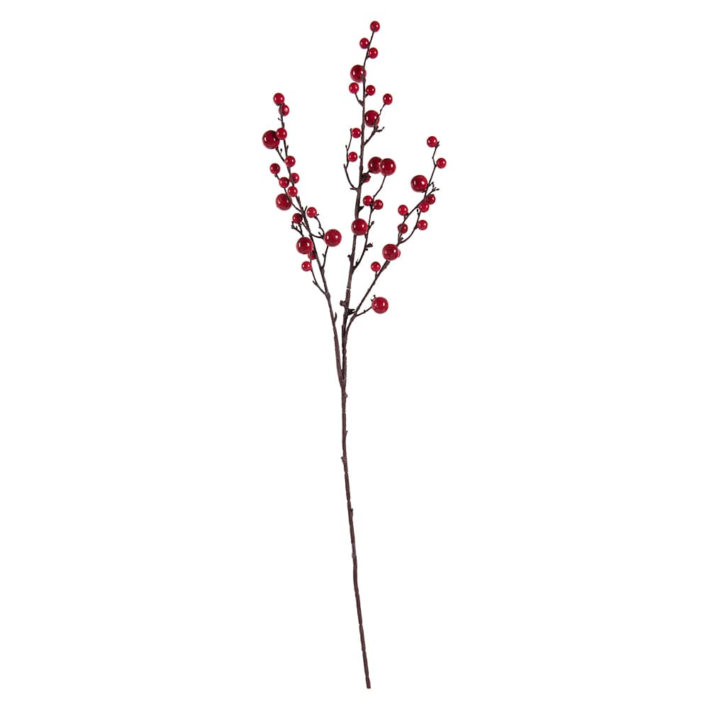 Pic décoratif baies rouges 39 po