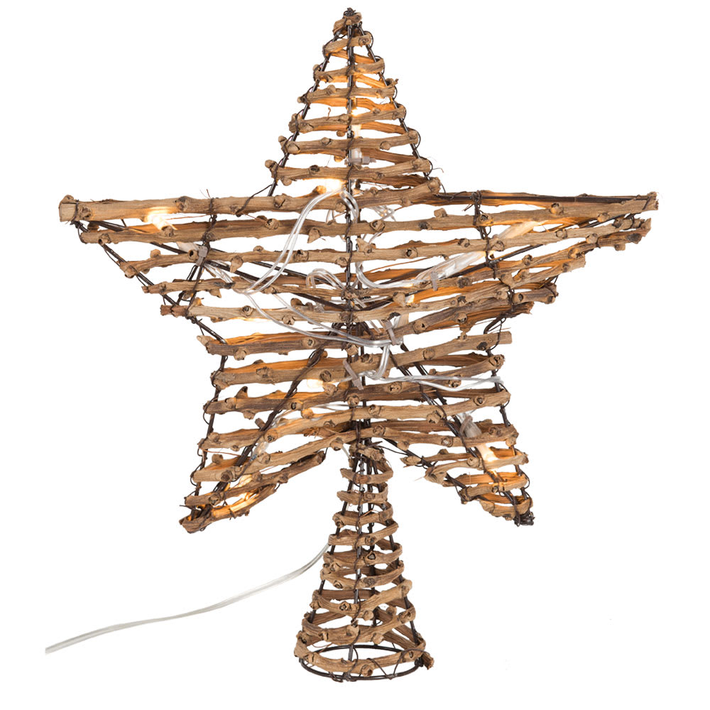 Cime d'arbre illuminée en rotin 12 po
