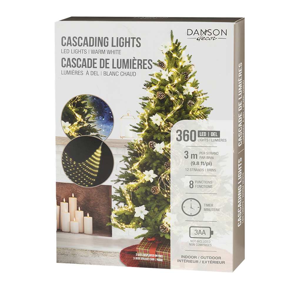 Jeu de 360 lumières DEL micro Blanc chaud