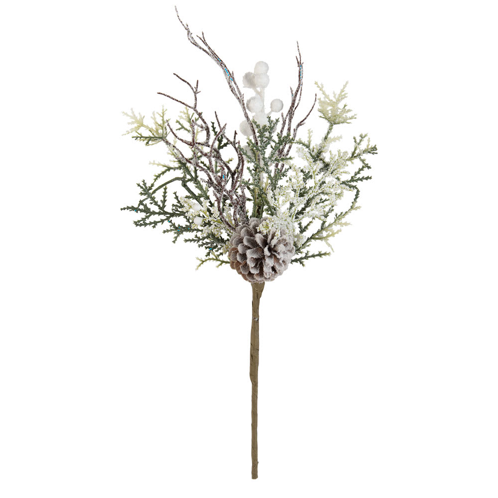 Pic décoratif baies blanches 18 po