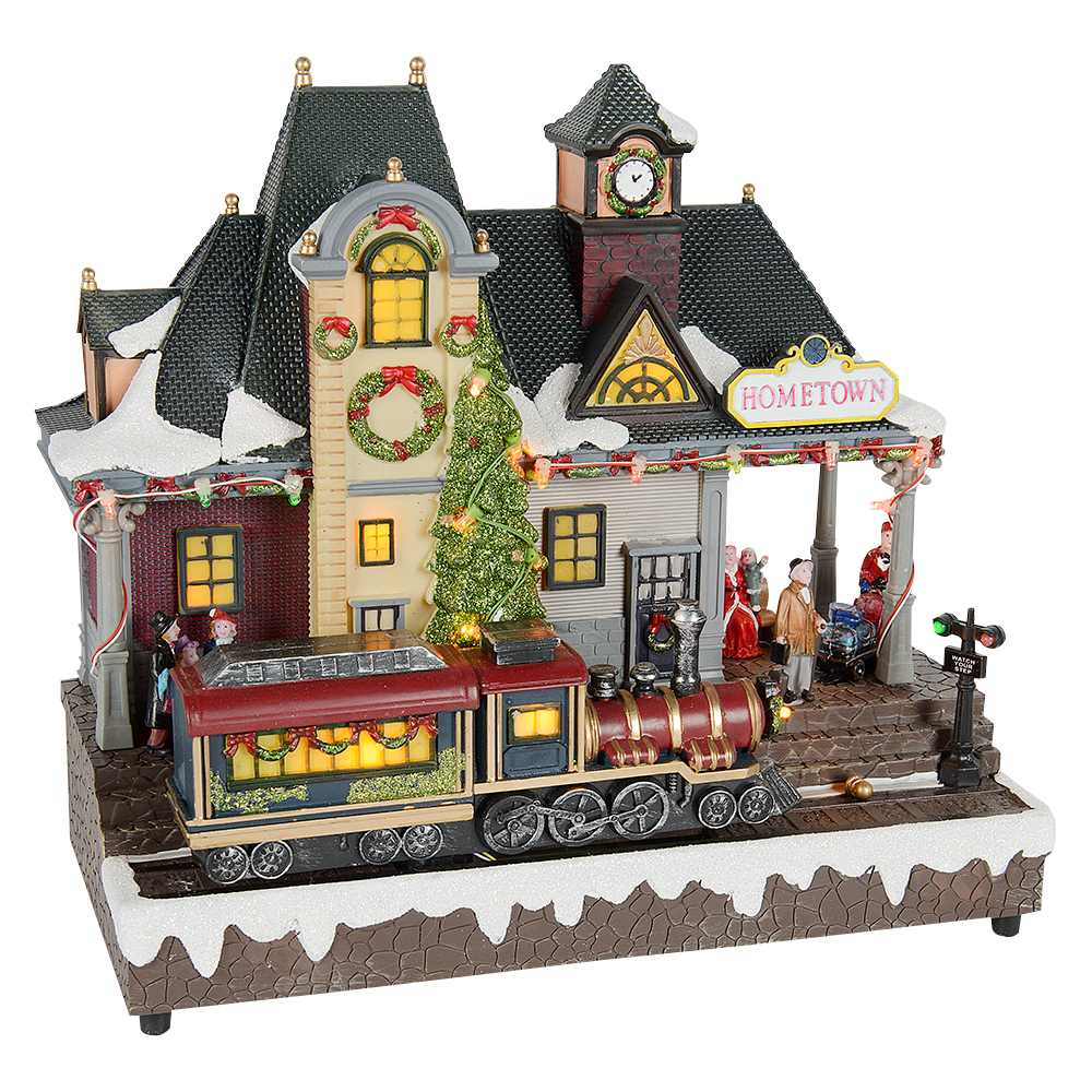 Train de Noël musical illuminé