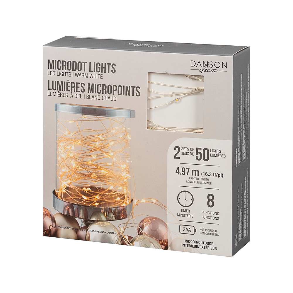 Jeu de 50 lumières DEL Blanc chaud Ens/2