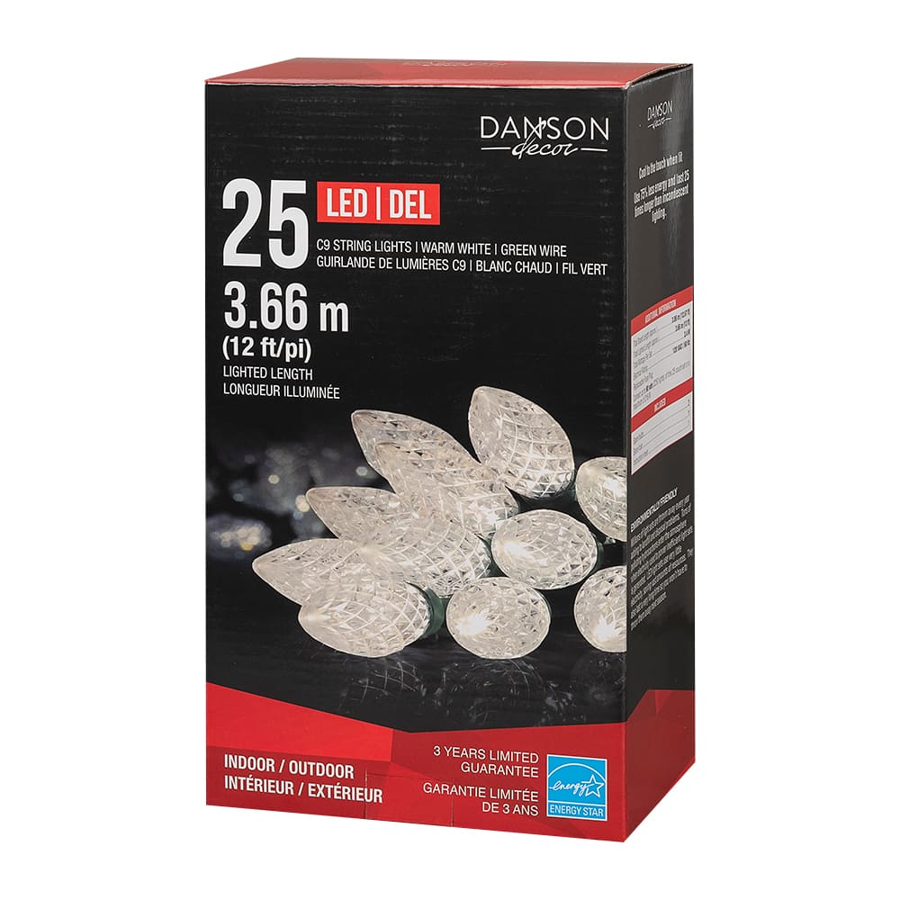 Jeu de 25 lumières DEL C9 Blanc chaud