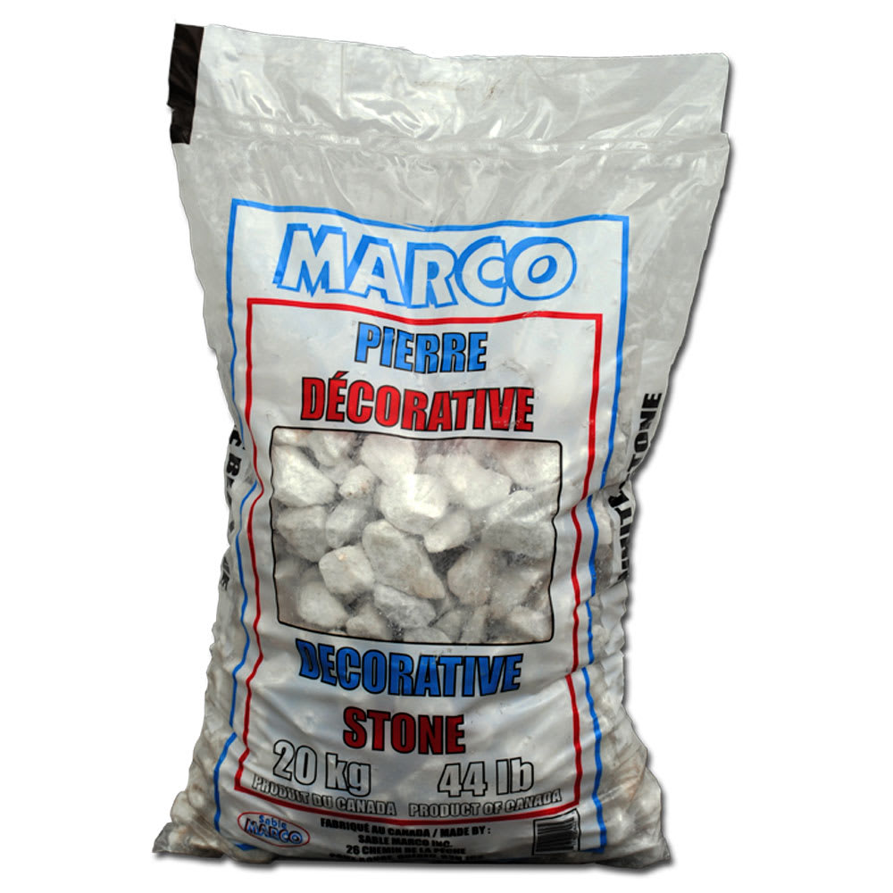 Pierre décorative blanche 3/4 po à 1 po 20 kg
