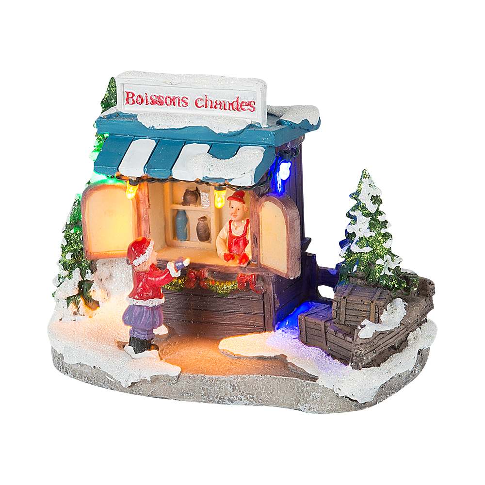 Kiosque de boissons chaudes illuminé