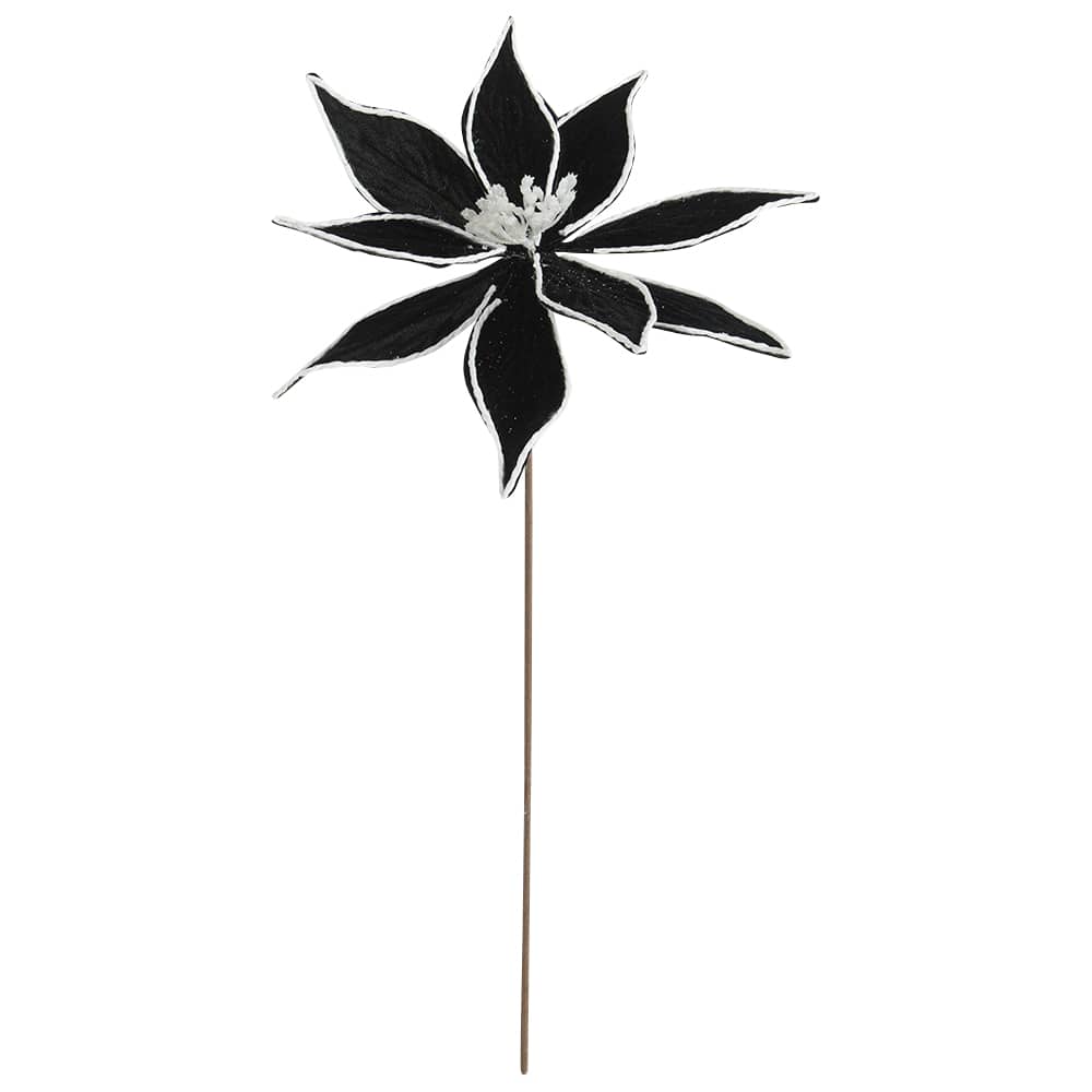 Pic décoratif poinsettia noir 20 po