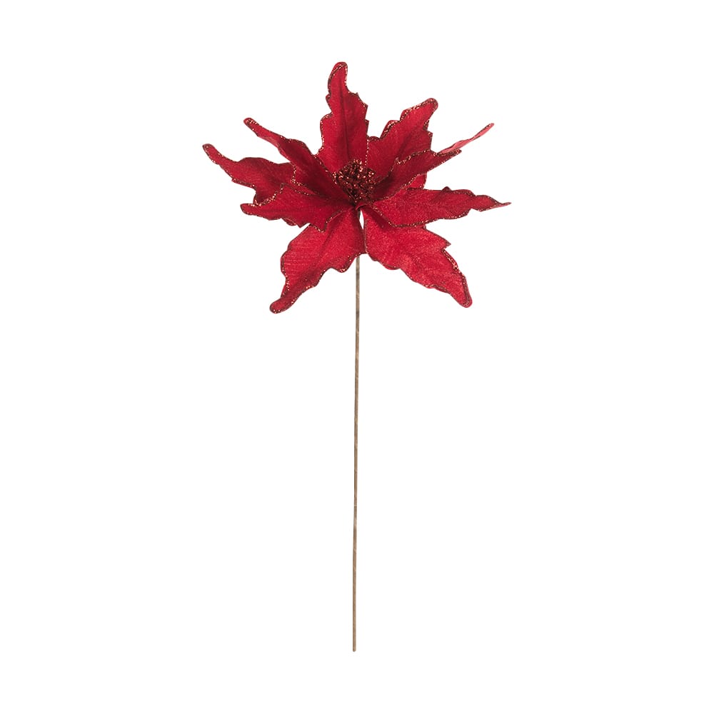 Pic décoratif poinsettia rouge 20 po