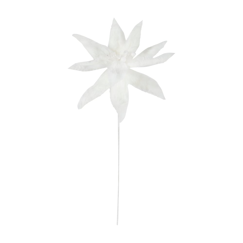 PIC POINSETTIA FOURRURE BLANC