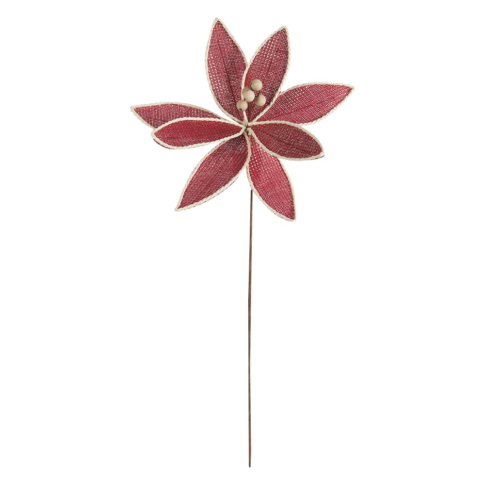 Pic décoratif poinsettia rouge 20 po