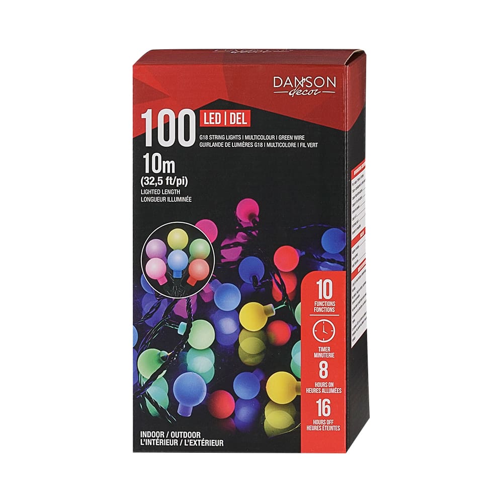 100 LED Lights Set G18 Multicolour