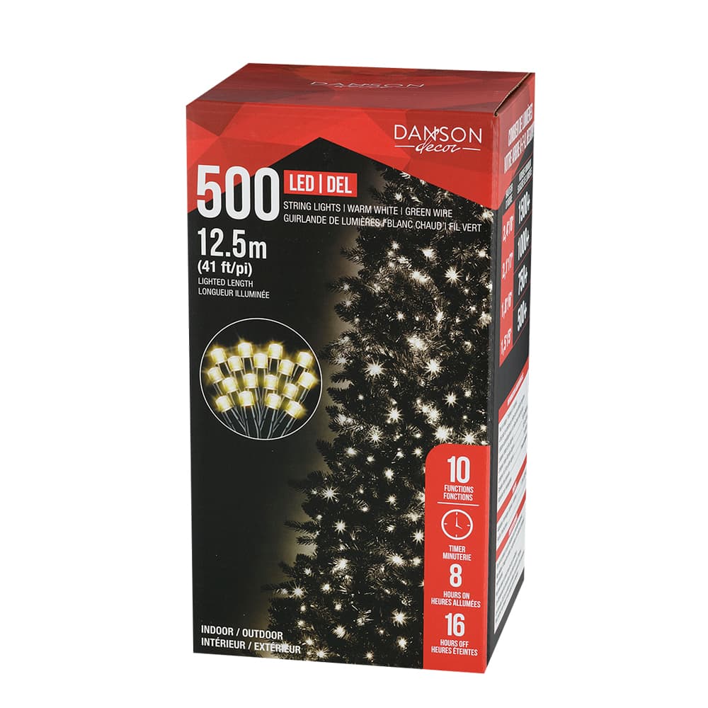 Jeu de 500 lumières DEL Blanc chaud