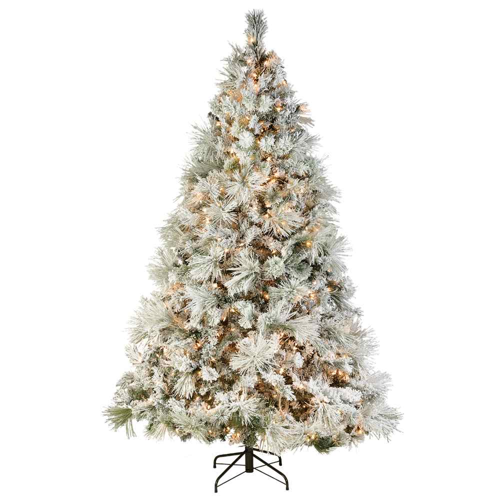 VERTUO Kirwood Pre-Lit Snow-Flocked Christmas Tree 7 ft.