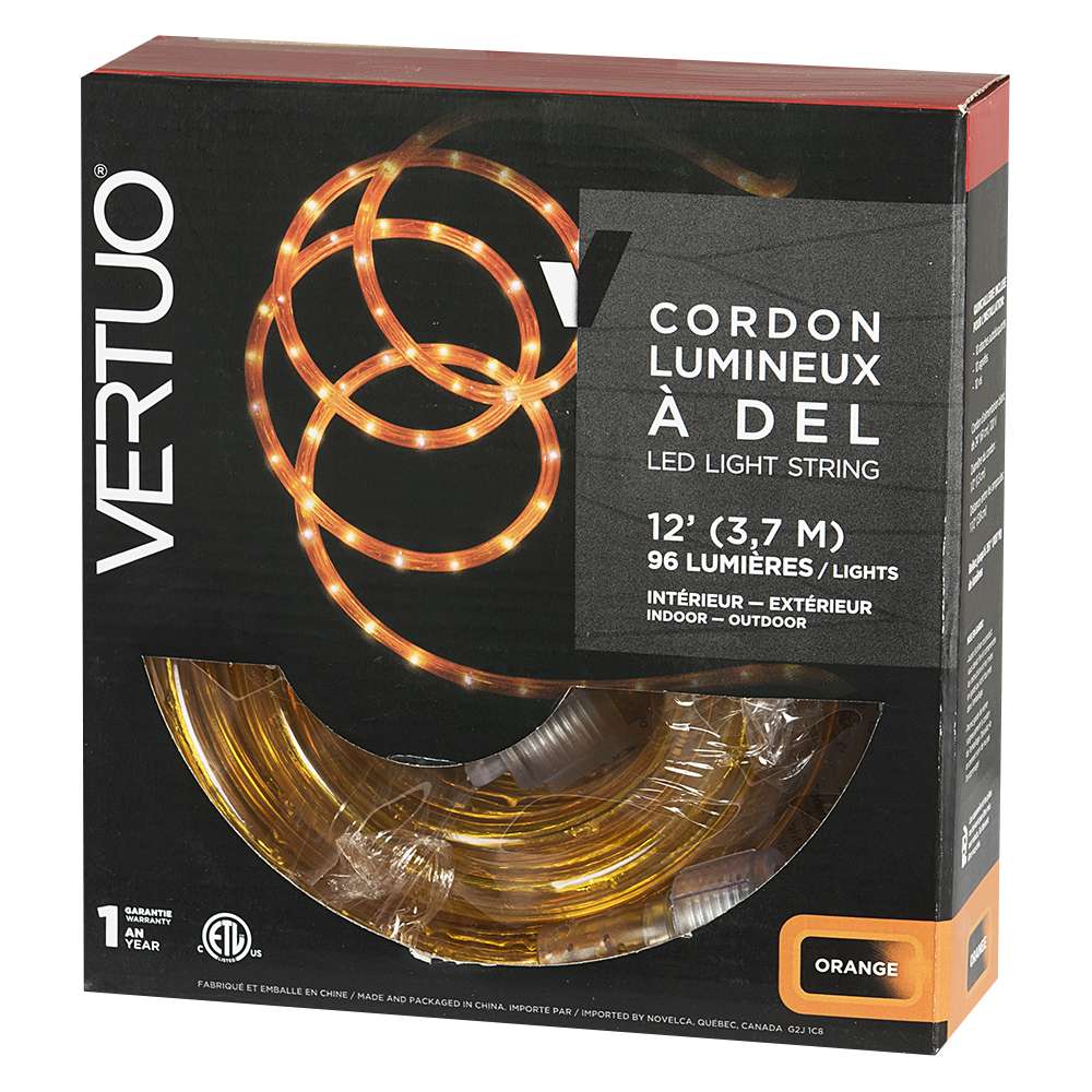 Cordon lumineux à DEL orange 12 pi VERTUO