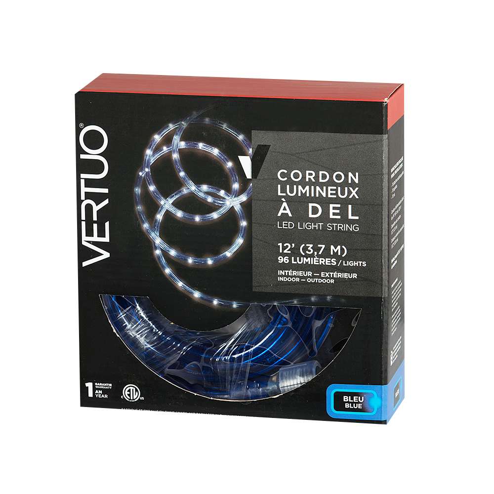 Cordon lumineux à DEL bleu 12 pi VERTUO