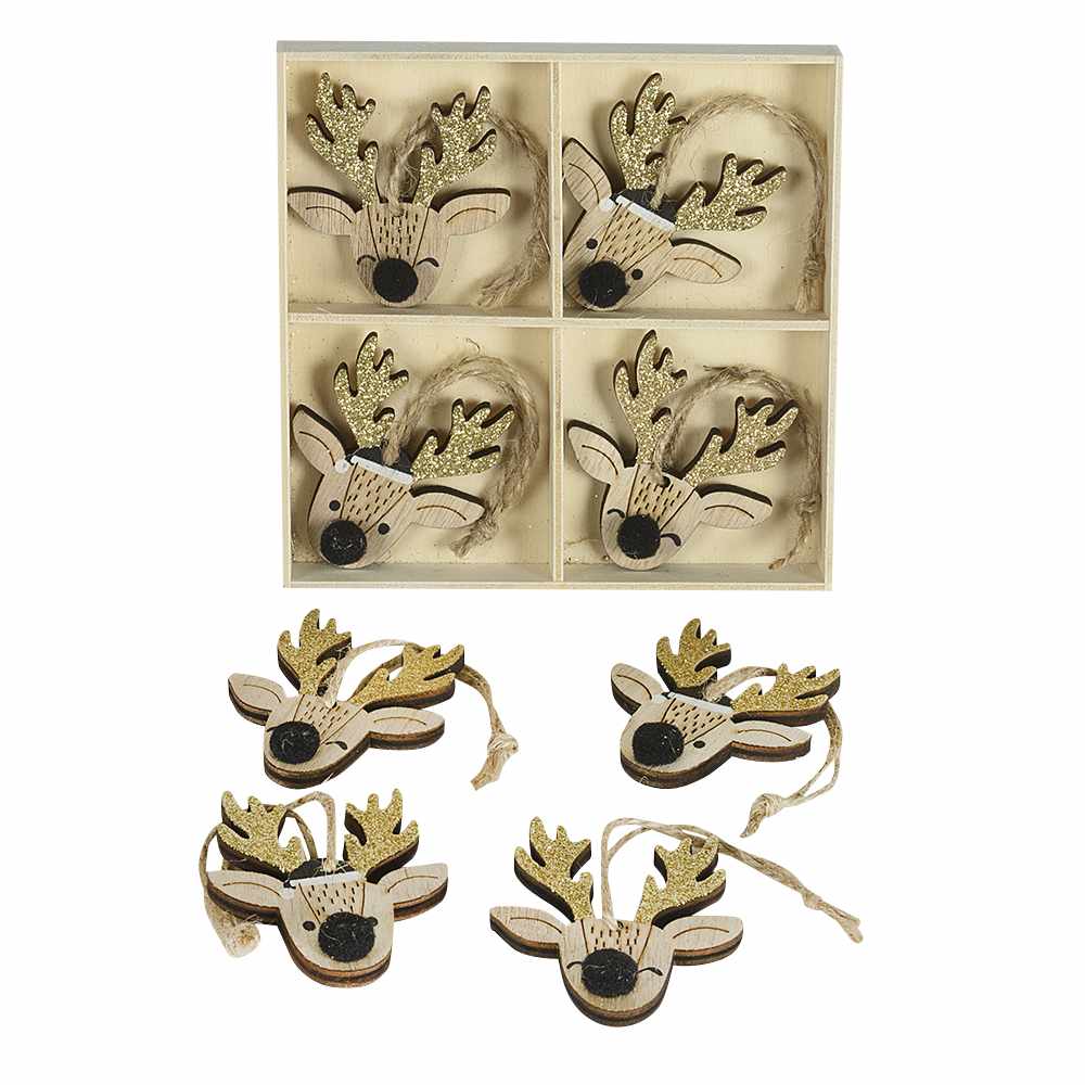 Ornements rennes 2 1/2 po Ens/8