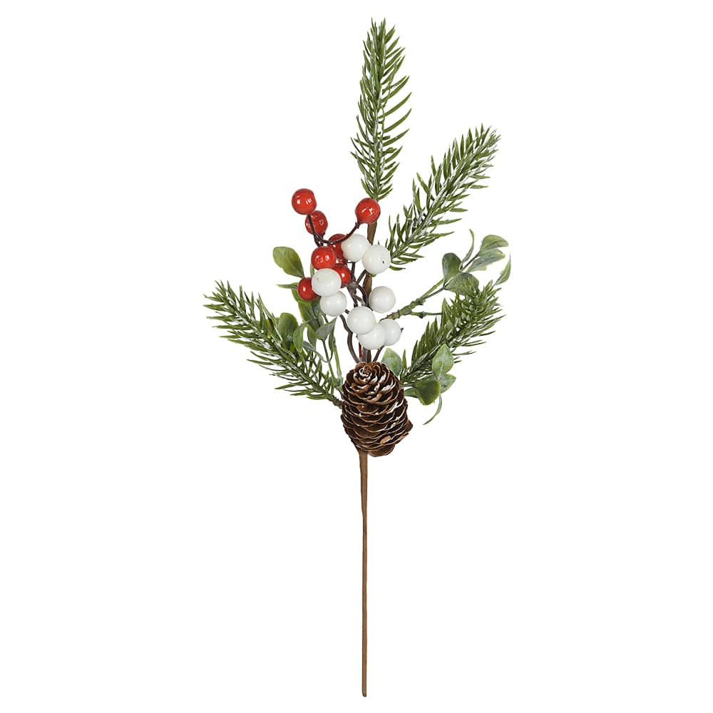 Pic décoratif branche de sapin vert 16 po