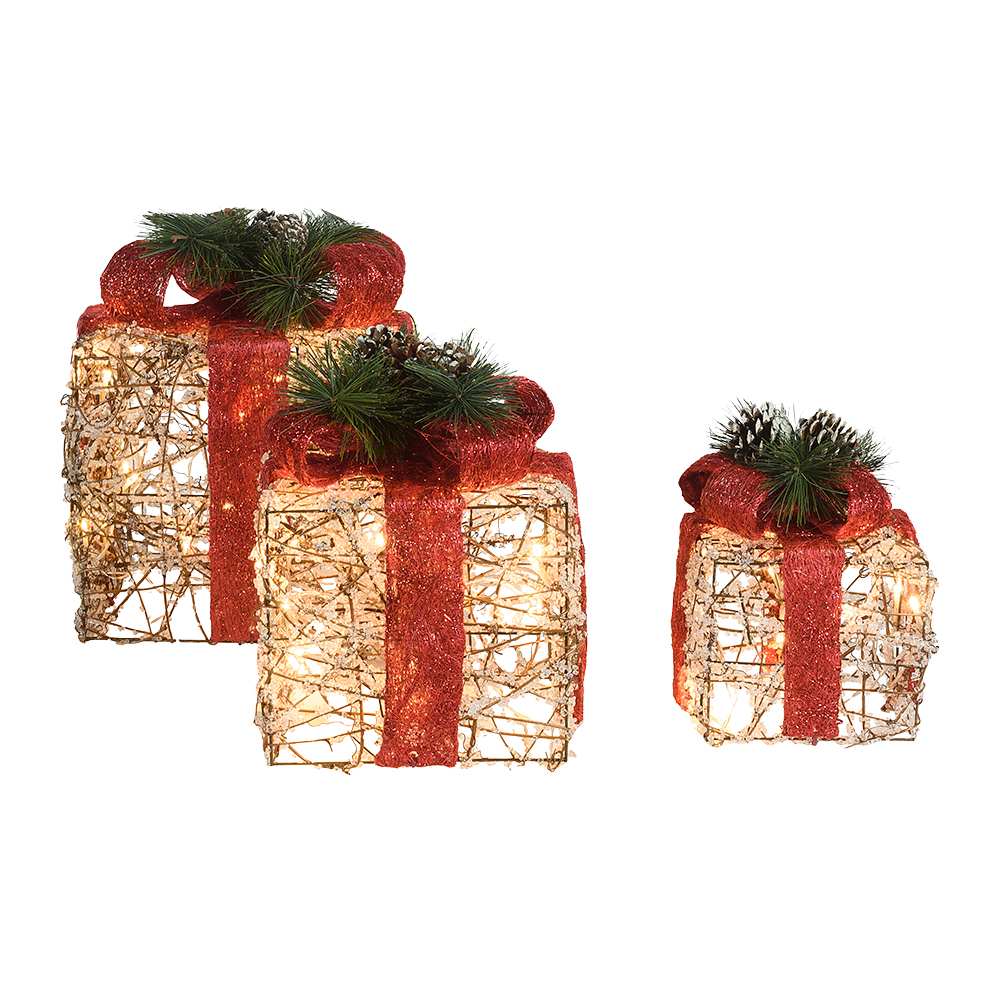 Ensemble de 3 cadeaux illuminés