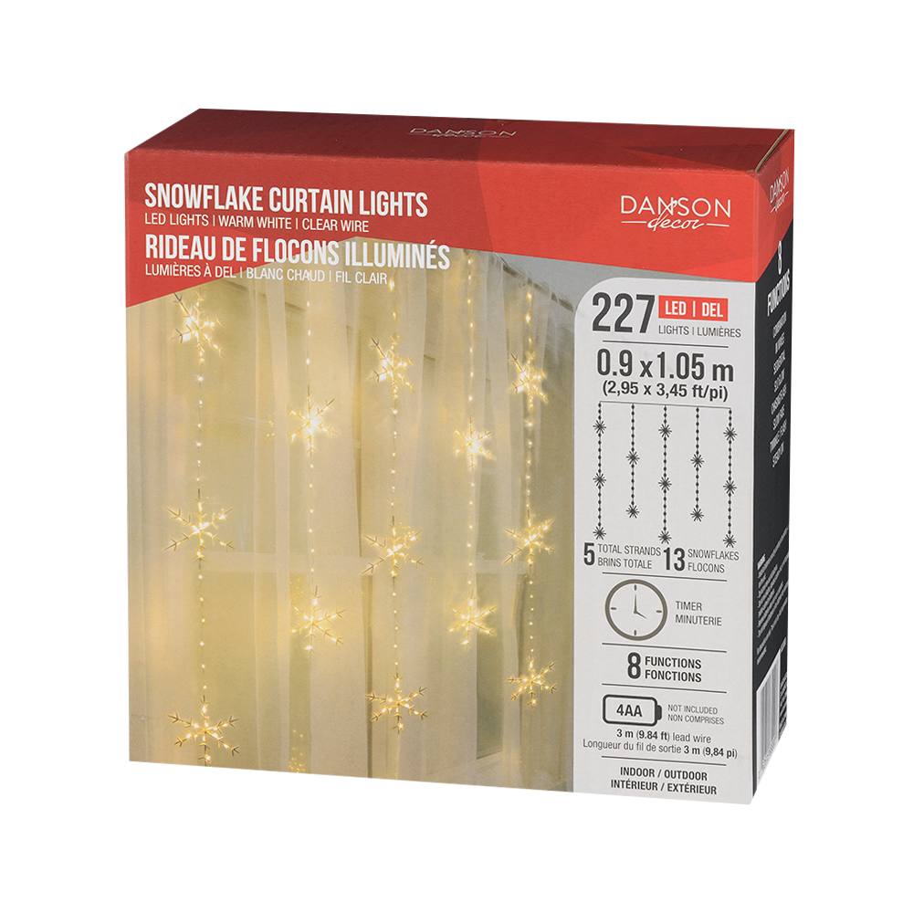 Rideau de 227 lumières DEL Blanc chaud