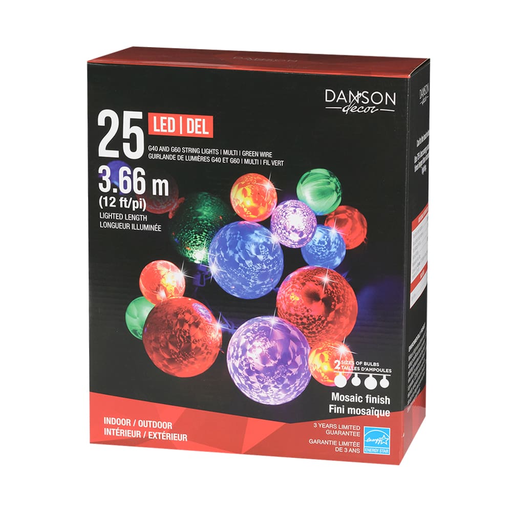 25 G40 and G60 LED Lights Set Multicolour