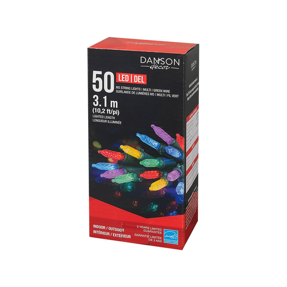 Jeu de 50 lumières DEL M5 Multicolore