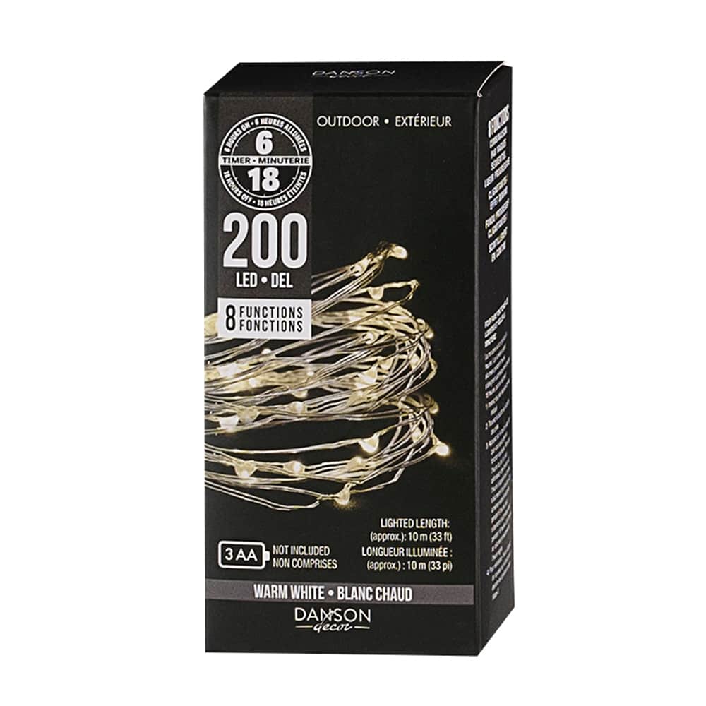 200 Micro LED Lights Set Warm White