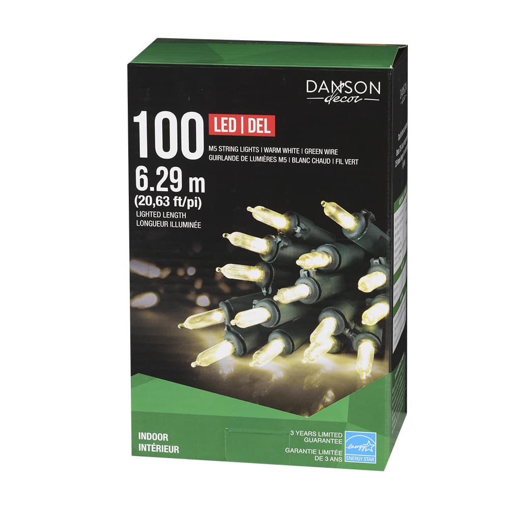 Jeu de 100 lumières DEL M5 blanc chaud