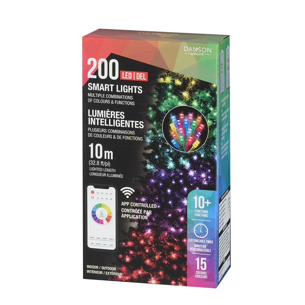 Jeu de 200 lumières intelligentes DEL