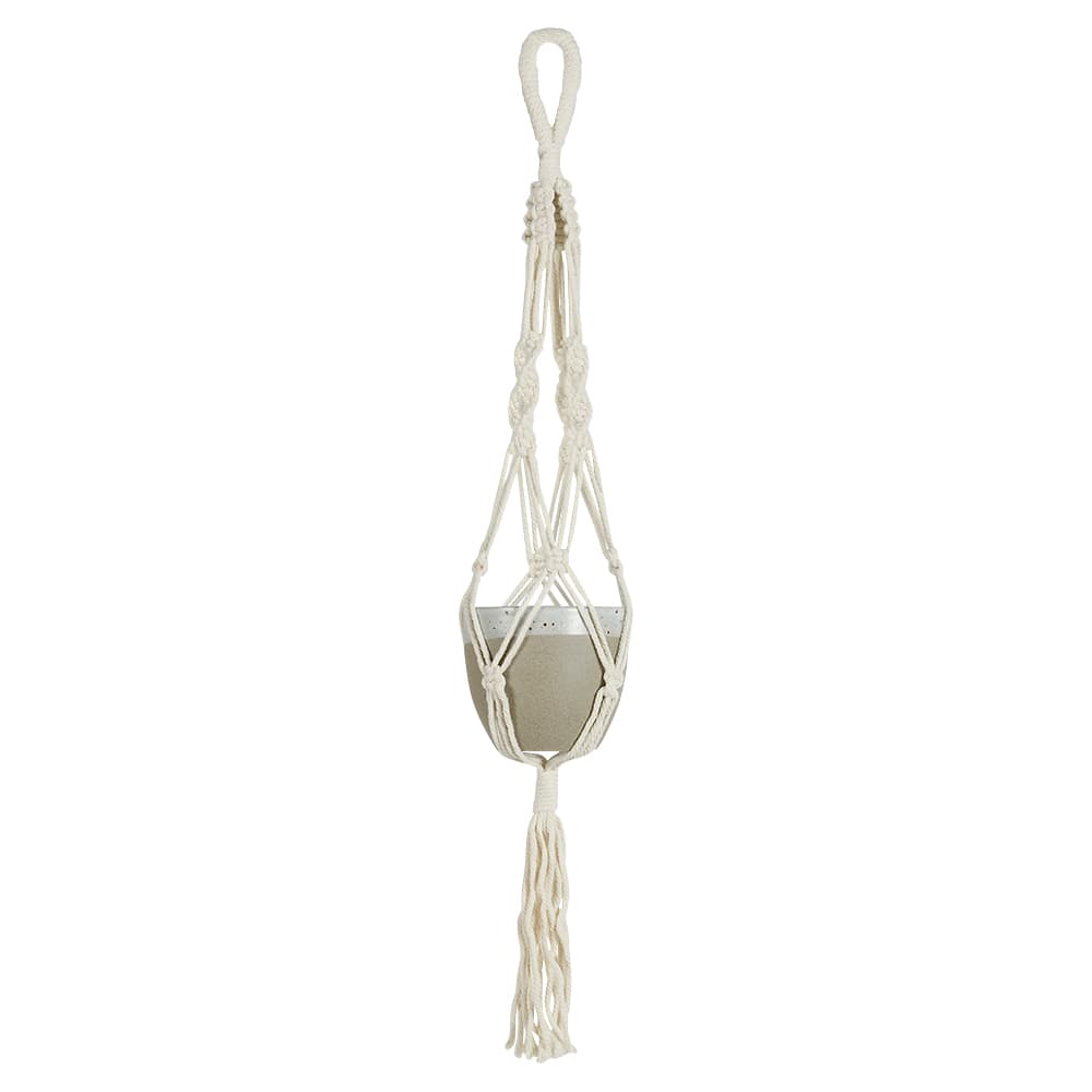 Suspension pour pot en macramé beige 25 5/8 po VERTUO