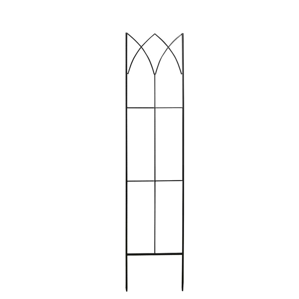 Treillis décoratif Contemporain en métal noir 12 po x 56 po VERTUO