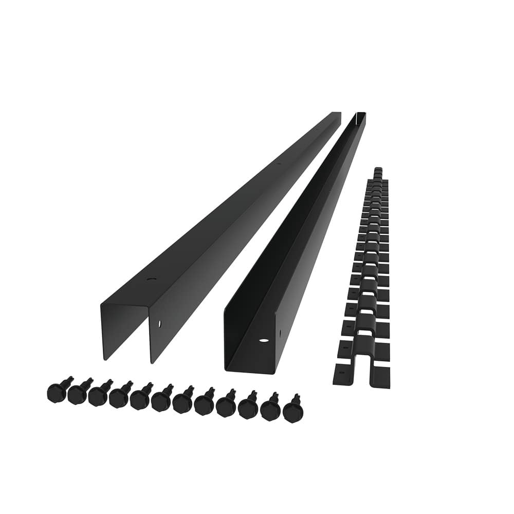 Fence U Steel Channels 72 in. Pkg/2 Black