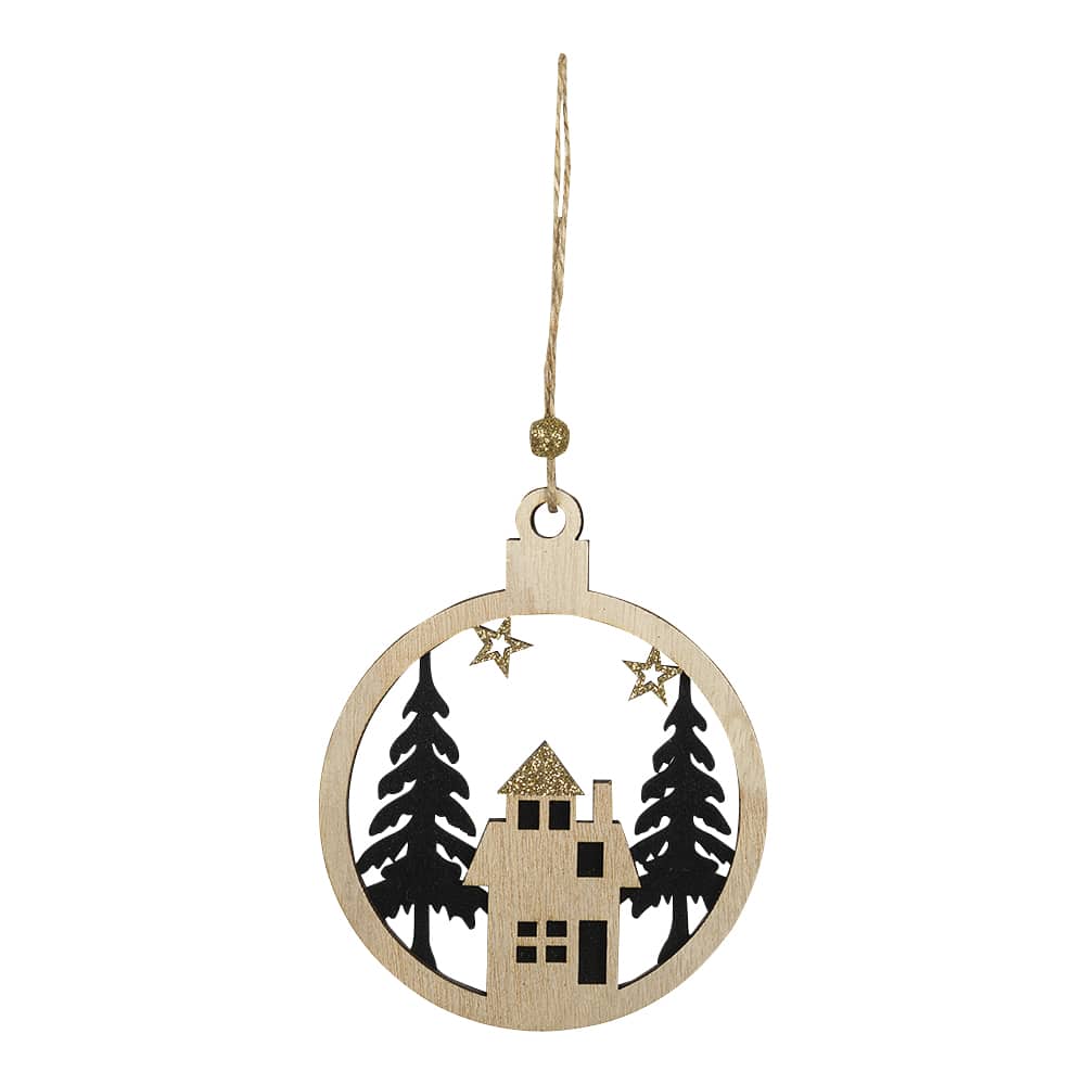 Ornement boule maison 5 1/2 po