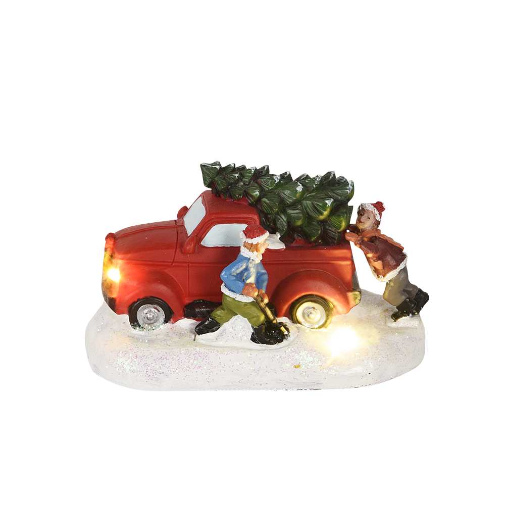 Scène de Noël camion illuminée
