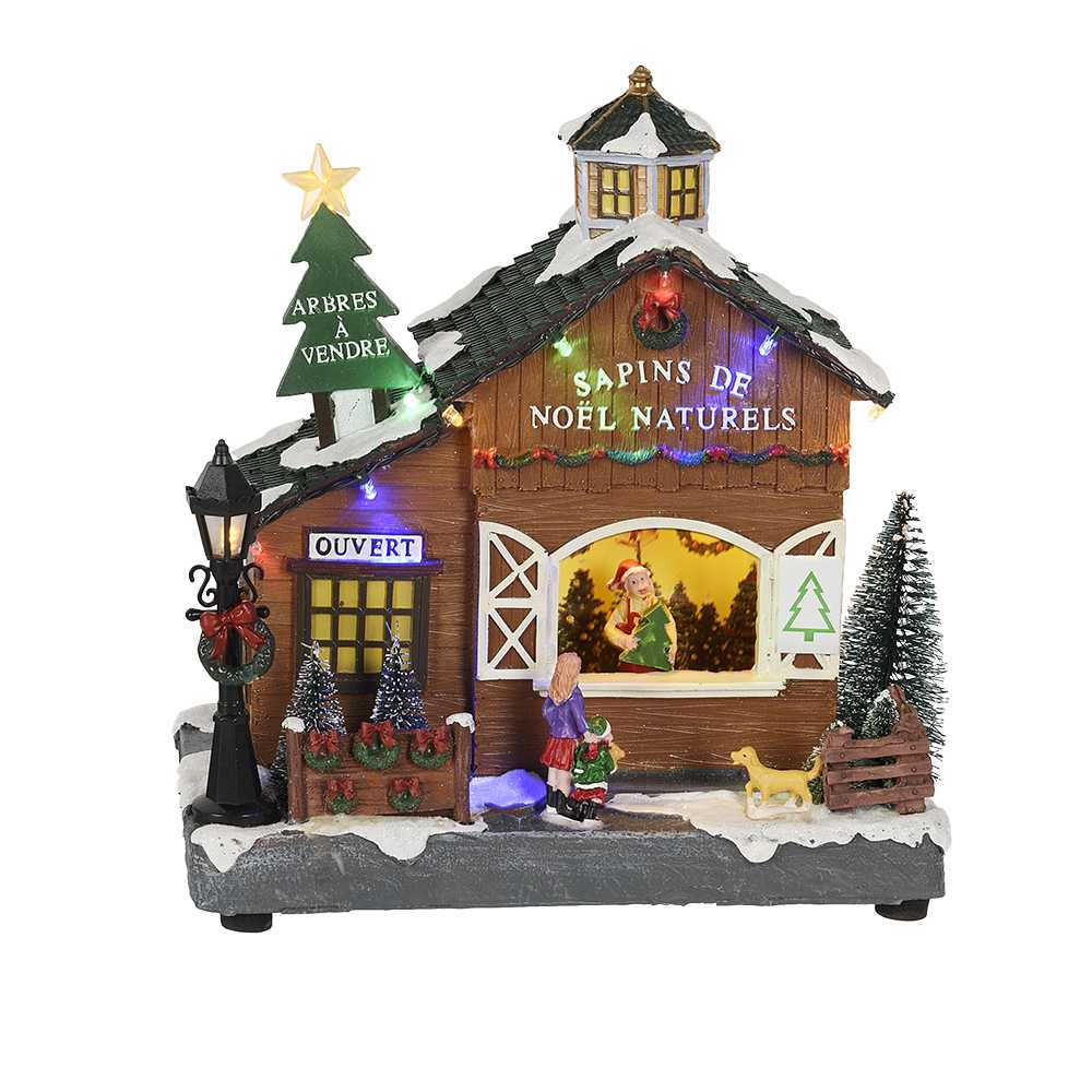 Kiosque de sapins de Noël musical illuminé