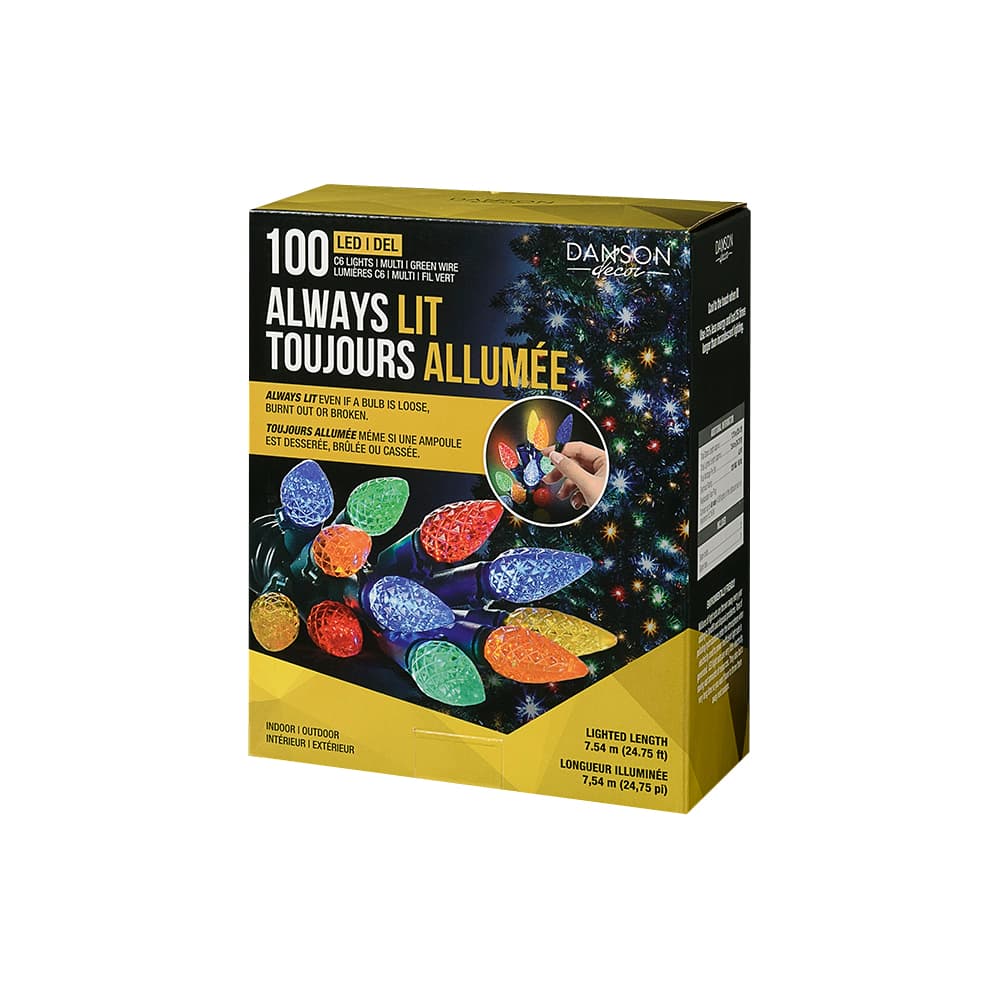 Jeu de 100 lumières DEL C6 Multicolores