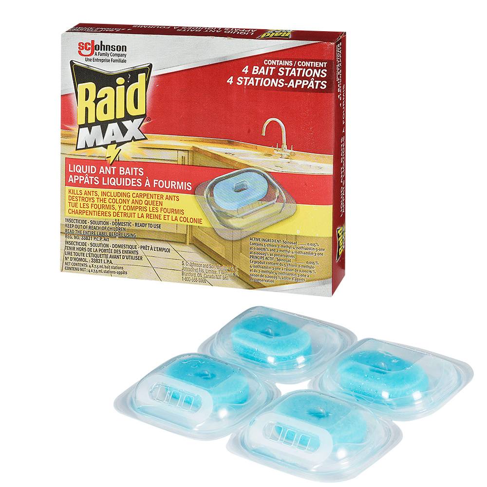Appâts liquides à fourmis Raid Max Pqt/4