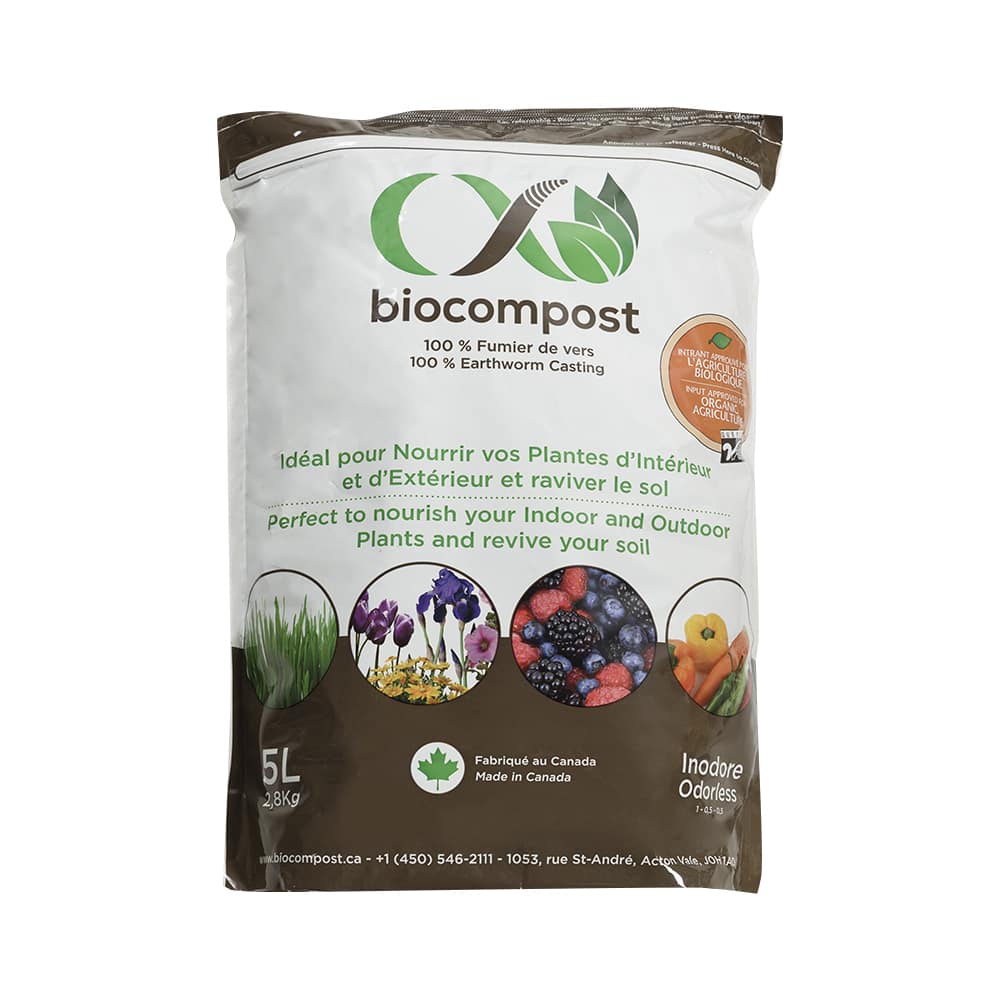Biocompost 100% fumier de vers 5 L