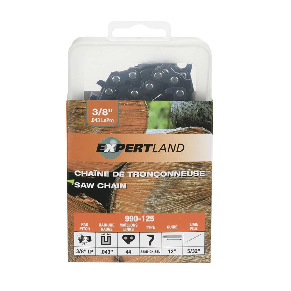 Chaîne de remplacement pour scie 12 po, 3/8 po LP, 0,043 po, 44 maillons