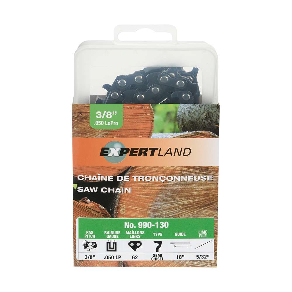 Chaîne de remplacement pour scie 18 po, 3/8 po LP, 0,050 po, 62 maillons