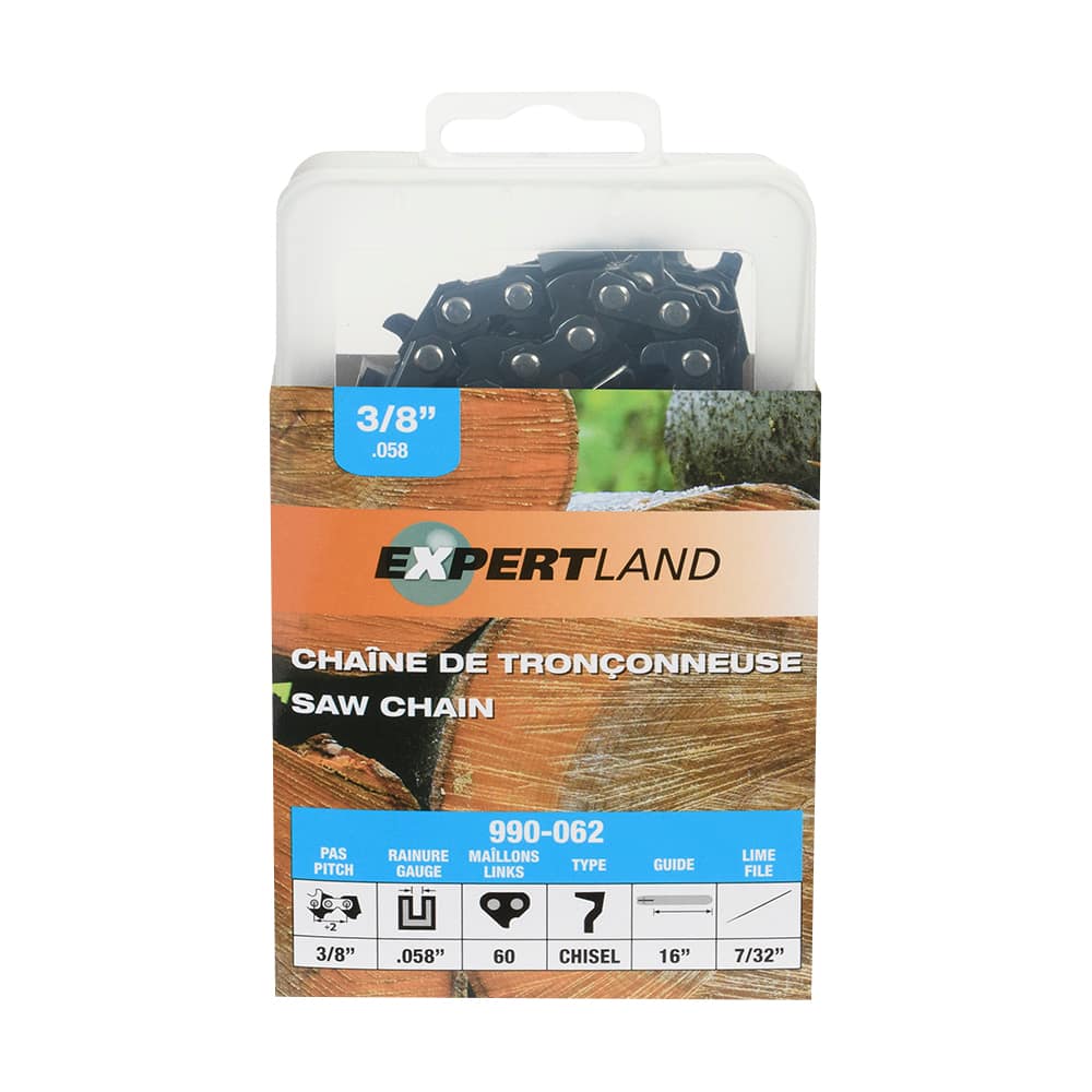 Chaîne de remplacement pour scie 16 po, 3/8 po, 0,058 po, 60 maillons
