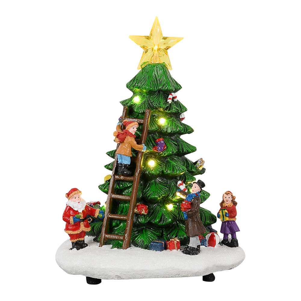 Arbre de Noël et personnages illuminé