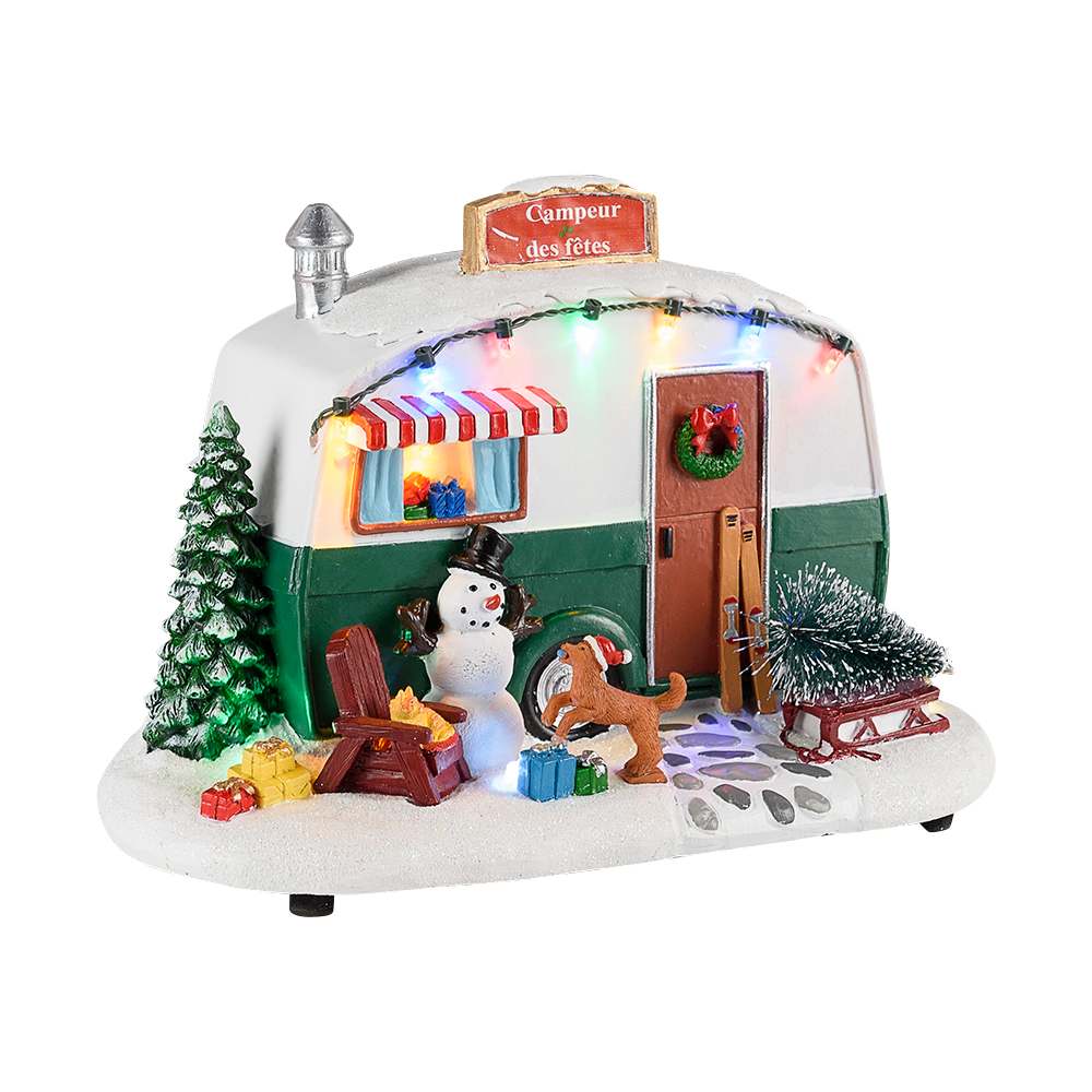 Roulotte campeur illuminée